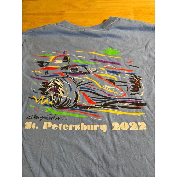 St. Petersburg 2022 Blue Cotton Formula One Race T-shirt Gilden Medium - Picture 1 of 7